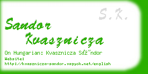 sandor kvasznicza business card